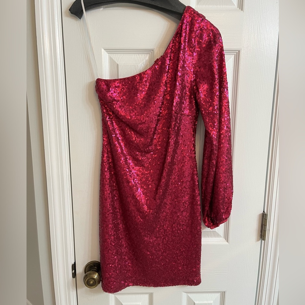 Hello Molly pink sequin dress, size 4, see pics for measurements